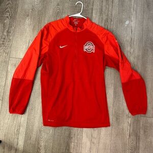 Nike Dri-Fit The Ohio State Buckeyes 1/2 Zip in Red Size Medium